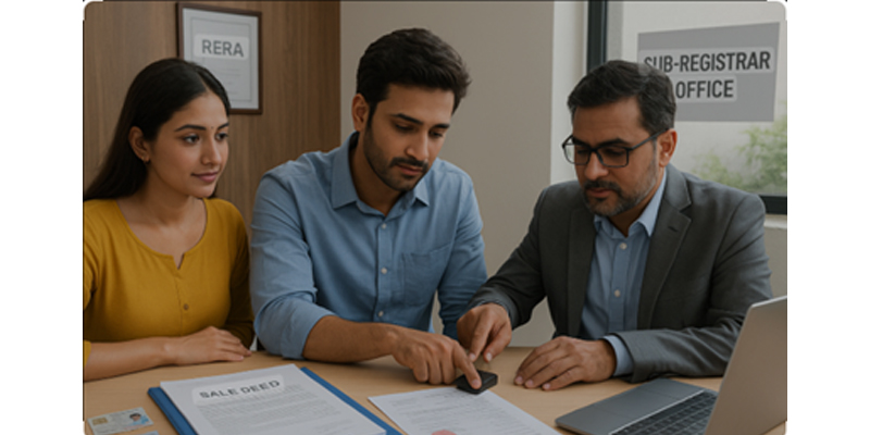 Property registration process at Karnataka Sub-Registrar Office.